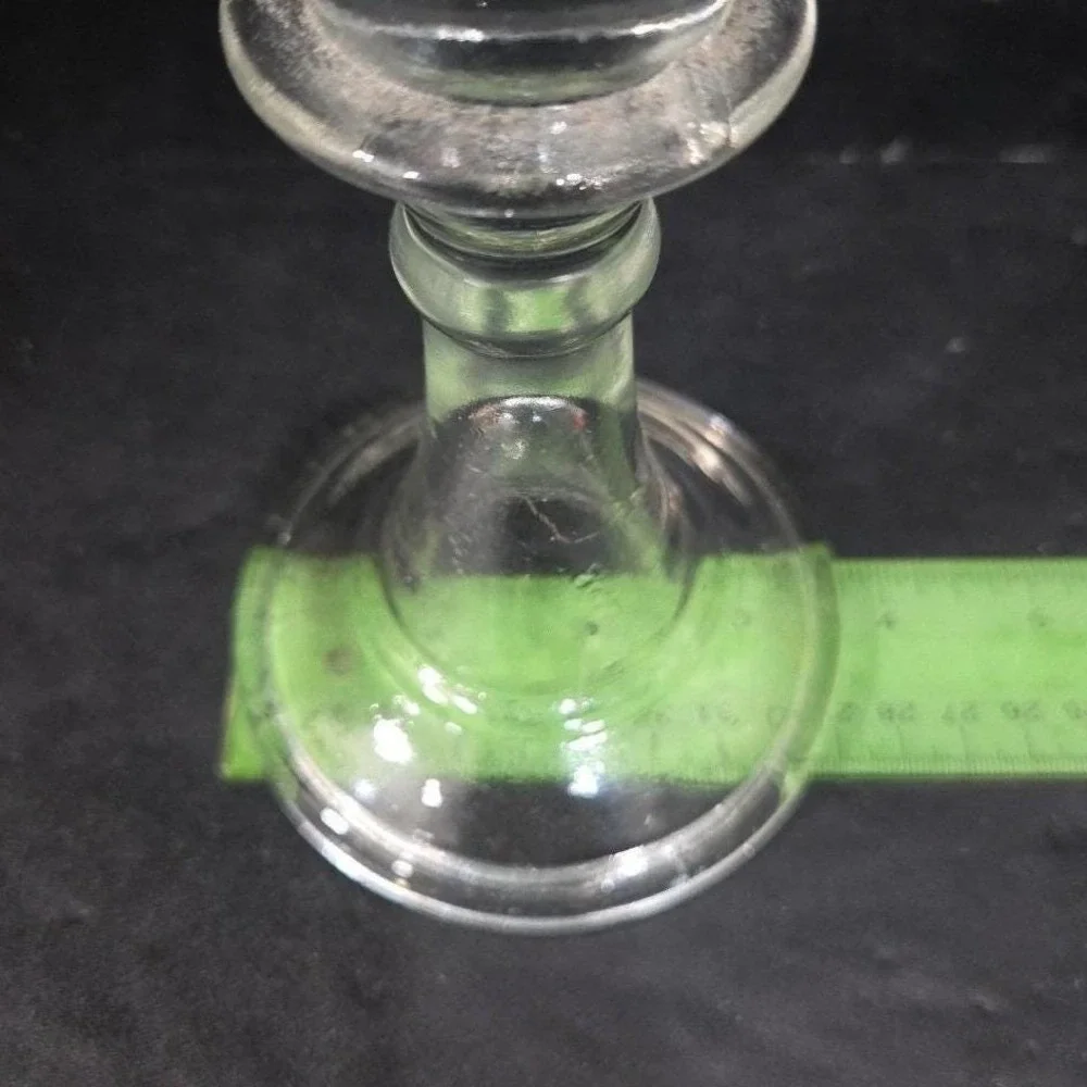 Clear Glass Candlestick Holder, Antique Single Candle Stick, Vintage Replacement